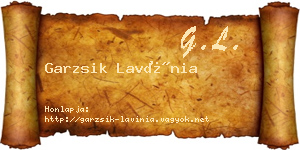 Garzsik Lavínia névjegykártya